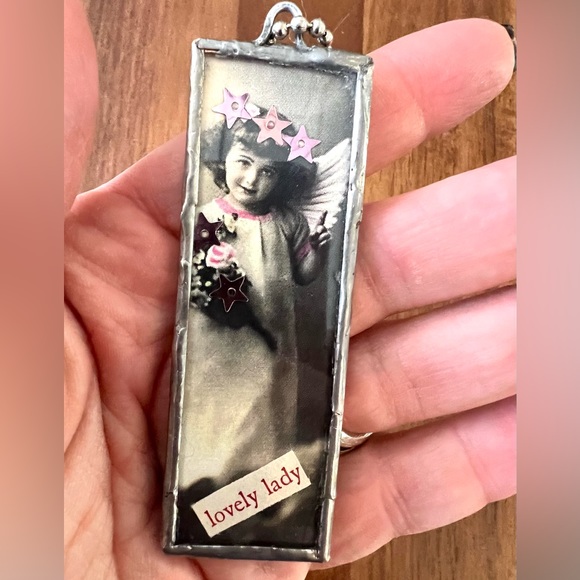 Handmade Lovely Lady Double Sided Pendant Necklace - Picture 7 of 7